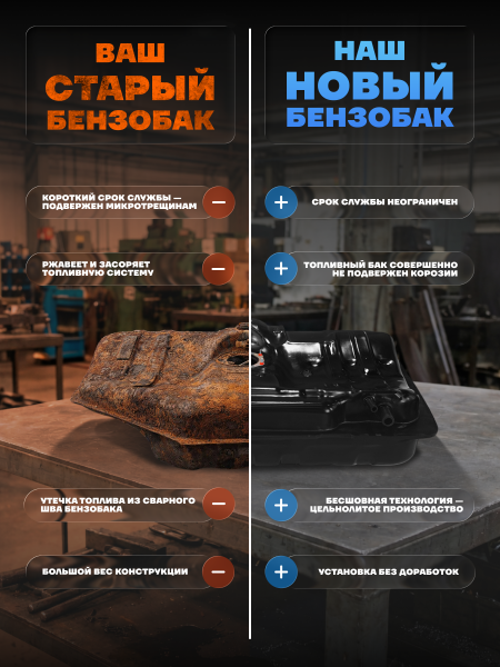 Топливный бак Шевроле Лачетти 60 л. (2004-2013 г.в), усиленный пластик bolt-on